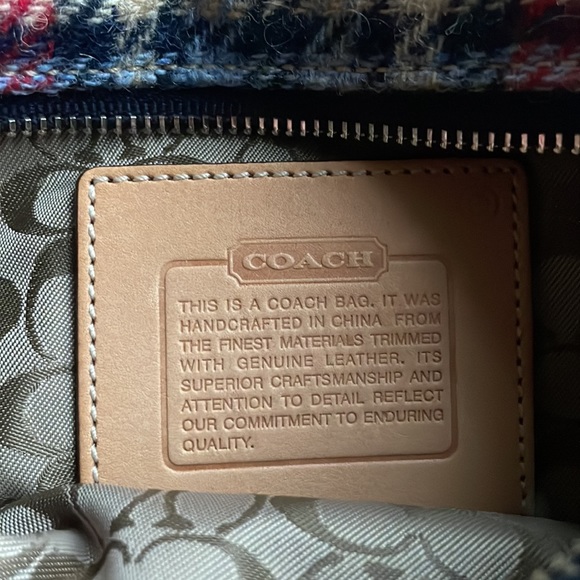 Plaid wool small coach purse- never used - Picture 2 of 5